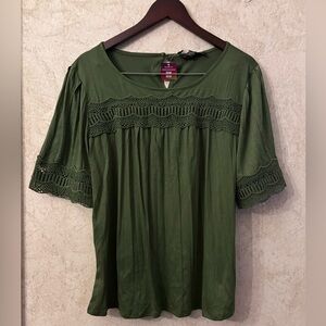 80 Park By Design Short Flounce Sleeve Scoop Neck(B 40” L 26”